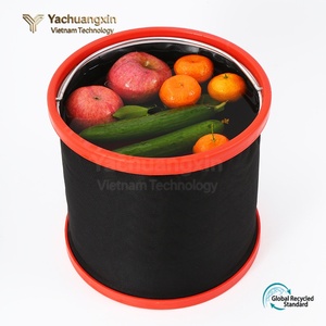 Cubo de Almacenamiento Plegable de Tela Oxford, Negro y Rojo, Portátil para Acampar al Aire Libre, para Todas las Estaciones, 1 Pieza - Product Image 5