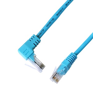Cavo Ethernet Cat6 UTP RJ45 ad Alta Velocità, Blu, con Connettori a 90 Gradi, Rivestimento in PVC di Qualità, per Esterni, Lunghezza 2M - Product Image 1