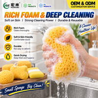 Éponge de bain et de cuisine multi-formes en mousse douce et poreuse pour le lavage du corps et le nettoyage de la vaisselle, avec emballage personnalisé, logo, fournisseur OEM ODM