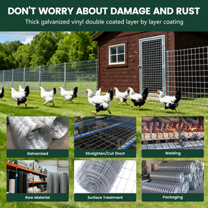 USSANXING Galvanized Welded <b>Wire</b> <b>Mesh</b> Fence 50ft X4ft 2x4 Square <b>Mesh</b> 12 Gauge Waterproof Animal Fencing Barrier for Commercial - Product Image 3
