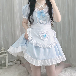 Disfraz de Sirvienta Lolita Original para Mujer Adulta, Vestido de Anime Dulce, Delantal con Volantes Kawaii, Lazo, Mangas Abullonadas, Disfraz de Cosplay - Product Image 4