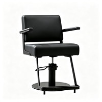 Nouvelle chaise de salon de coiffure élégante en métal avec siège pivotant en cuir PU réglable en hauteur, design minimaliste pour salons de coiffure/barbiers