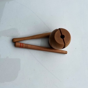 เครื่องดนตรีเคาะจังหวะออร์ฟแบบขายส่ง รูปปลาไม้มีด้ามจับ ของเล่นดนตรีเพื่อการศึกษาสำหรับเด็กเล็ก ไม้ตีเสียงรูปปากมังกรสำหรับเด็ก - Product Image 3