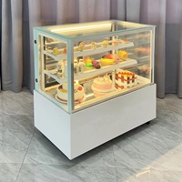 Nouvelle Arrivée Vitrine Réfrigérée Commerciale Rétro Noire 350L avec Porte Vitrée pour Gâteaux et Aliments