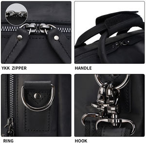 Sac à dos convertible personnalisé en cuir pleine fleur <span class=keywords><strong>Crazy</strong></span> Horse noir avec bretelles amovibles, sacoche pour ordinateur portable de 15,6 pouces - Product Image 6