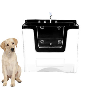 Baignoire Spa Automatique pour Animaux de Compagnie, Idéale pour le Nettoyage et le Toilettage des Petits Animaux, Évier de Bain, Piscine pour Animaux en Matière PU, Blanc Pur et Noir – Offre Spéciale - Product Image 1