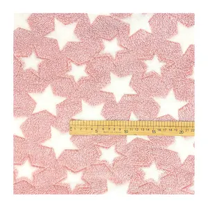 100% Polyester Five-Pointed Star Printed Flannel Fleece Fabric For Home Textile