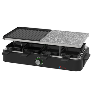 Anbolife 2025 Party Grill Indoor Tabletop <span class=keywords><strong>Raclette</strong></span> Grill Family Small Kitchen Appliance BBQ 8 Person Electric <span class=keywords><strong>Raclette</strong></span> Grill - Product Image 2