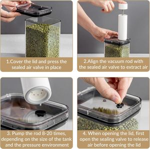 Pot de rangement de cuisine rectangulaire en plastique épais, transparent, hermétique, imperméable, pliable, de qualité alimentaire, écologique, pour les collations et le thé - Product Image 5