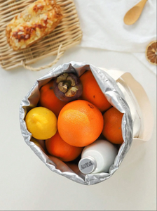 Canvas Custom Food Cooler Bag Drawstring Thermal Insulated Tote Lunch Bags - Product Image 3