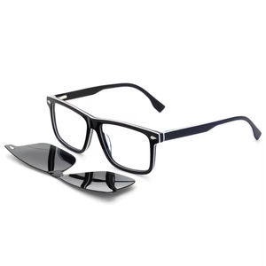 نظارات شمسية رجالية مربعة HH3601 بمشبك مغناطيسي وإطار أسيتات مستقطبة - Product Image 5