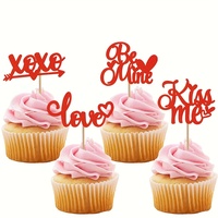 Happy Valentine's Day Cupcake Topper Süße Liebe Be Mine Geburtstagsparty Kuchendekoration in Rot