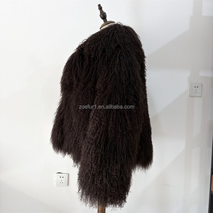 Cappotto in Vera Pelliccia di Agnello Mongolo Soffice e Caldo per Donna, Giacca in Pelle di Pecora Ricciolata per l'Inverno - Product Image 4