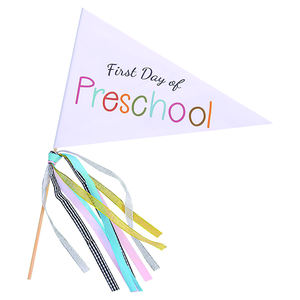 Préscolaire premier jour d'école feutre fanion ensemble <span class=keywords><strong>maternelle</strong></span> dernier jour bannière drapeaux poche signe décoratif avec bâton en bois - Product Image 2