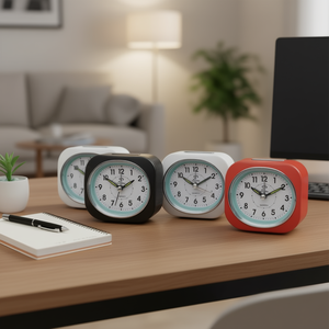 Desk <b>Clock</b> Set 4 Pack Colorful Square Analog Alarm <b>Clocks</b> For Home Office Bedroom Use - Product Image 3