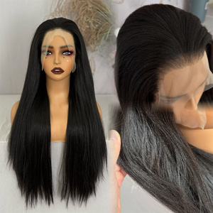 Perruque Droite Pré-Pluckée <span class=keywords><strong>en</strong></span> Dentelle Suisse 250 Densité 32 Pouces, <span class=keywords><strong>Cheveux</strong></span> Synthétiques Vierges Bruts, Perruques Frontales <span class=keywords><strong>en</strong></span> Dentelle HD Transparente 13x4 <span class=keywords><strong>en</strong></span> Gros - Product Image 6