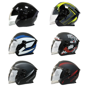 <span class=keywords><strong>Casco</strong></span> de motocicleta <span class=keywords><strong>modular</strong></span> abatible de media cara, certificado DOT, material ABS, OEM, venta al por mayor, doble visera, listo para usar - Product Image 6