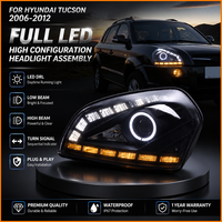Pour Hyundai Tucson 2006-2012 : Ensemble de phares avant avec lentille de projecteur Bi-LED, clignotants séquentiels et feux de jour LED (DRL)