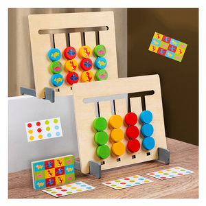 Montessori giocattolo <span class=keywords><strong>di</strong></span> apprendimento Slide Puzzle quattro colori abbinati <span class=keywords><strong>rompicapo</strong></span> gioco <span class=keywords><strong>di</strong></span> <span class=keywords><strong>logica</strong></span> in età prescolare giocattoli educativi in legno - Product Image 1