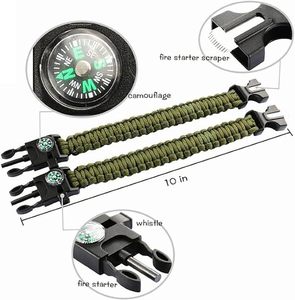 <span class=keywords><strong>Bracelet</strong></span> <span class=keywords><strong>de</strong></span> <span class=keywords><strong>survie</strong></span> personnalisé en corde avec boucle porte-clés, couteau et allume-feu 550 pour l'escalade, le camping et l'aventure en extérieur - Product Image 2