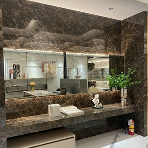 Palazzo di lusso in marmo Design del pavimento mosaico a getto d'acqua scuro Emperador piastrelle di marmo - Product Image 3
