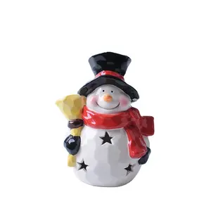 Süslemeleri ev aydınlık masaüstü dekor yılbaşı hediyeleri çocuk hediye seramik noel baba kardan adam