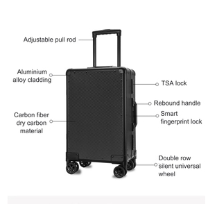 <span class=keywords><strong>Valise</strong></span> à roulettes en fibre de carbone de haute qualité 20/24 pouces, prix usine, avec cadre en aluminium et roues universelles silencieuses, bagage cabine - Product Image 5