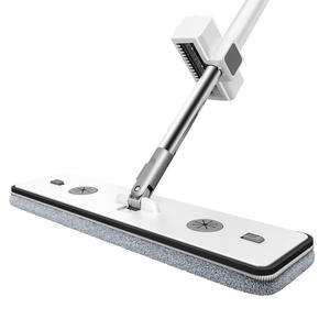 New Hands Free Flat <b>Mop</b> <b>Microfiber</b> Rectangular 42cm Wet Dry Dual Purpose With Squeegee For Household Cleaning - Product Image 2