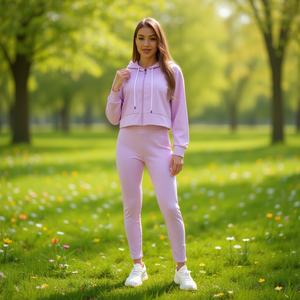 Tuta da donna TC200Z con cappuccio, cerniera intera, traspirante, in spandex e poliestere, vestibilità aderente, per abbigliamento casual primaverile - Product Image 2