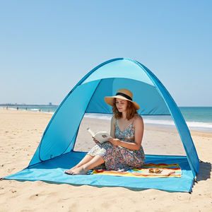 Tente de plage, <span class=keywords><strong>abri</strong></span> solaire pour 3/4-5/6-7/8-10 personnes avec protection UV UPF 50, légère et facile à installer, auvent de plage - Product Image 2