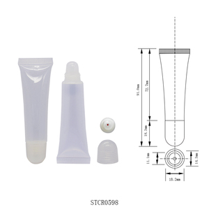 Factory Supply 15ml <b>Clear</b> Cosmetic Squeeze Tubes Lip <b>Gloss</b> Containers with Applicator - Product Image 2