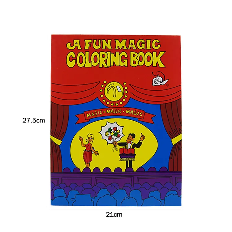 BrilliantMagic Large Size Amazing Comedy Magic Coloring Book Magic Tricks Red Magic Books Close-Up Street