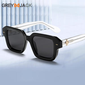 Lunettes de soleil carrées grises Jack, monture TR90, polarisées UV400, unisexe, noires, type 3, pare-soleil - Product Image 5