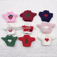 Pull personnalisable pour poupée de 10 cm, tricoté à la main, mini-haut pour poupée, tenue de remplacement mignonne pour accessoires de poupée en peluche