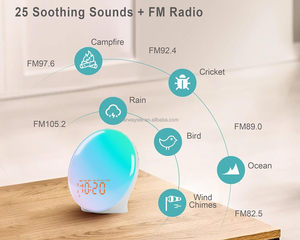 Aufwachlicht Sonnenaufgang-Wecker für Schlafzimmer 17 Nachtlichter Geräuschmaschine Schlaf-Timer Doppelalarm FM-Radio - Product Image 5