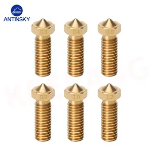 Bico vulcânico de aço inoxidável e3d v5 v6, bico vulcânico de bronze para impressoras 3d, capuz para e3d vulcânica hotender m6, bicos de extrusora 1.75mm 3mm