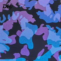 Cuir synthétique imitation microfibre à imprimé camouflage pailleté personnalisé, base 100% polyester, matière synthétique pour empeigne de chaussure
