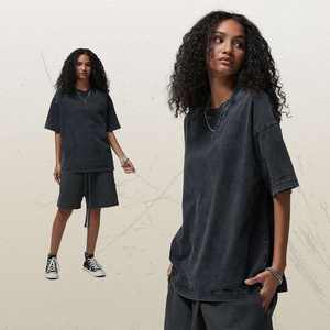 Camiseta Holgada de Algodón 100% para Hombre, Nueva Colección Primavera/Verano, 275g, Estilo Retro, Corte Clásico, Lavado Desgastado, Moda - Product Image 6