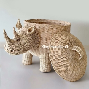 Cesta de almacenamiento de mimbre con diseño de animales para habitación infantil, accesorios para niños, buena calidad, de Vietnam - Product Image 4