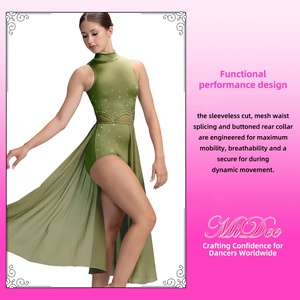 MiDee Abito da Danza Lirica Elegante con Strass per Donne Adulte, Costume da Esibizione Senza Maniche con Schiena Scoperta - Product Image 4