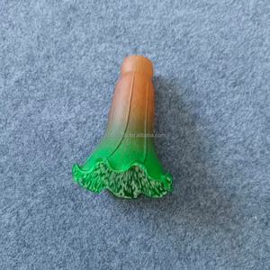 Lámpara de Mesa Moderna con Pantalla de Cristal Soplado a Mano, Color Verde Ámbar, Estilo Lirio de Estanque, Bombilla de Filamento E14, 100-240V, Ligera, para el Hogar - Product Image 6