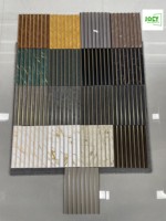 Panneaux muraux cannelés populaires pour la décoration intérieure, panneaux à lamelles couleur anthracite, panneaux muraux intérieurs étanches en PS avec échantillon gratuit