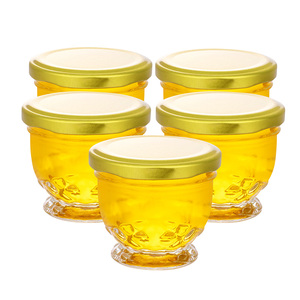 Pot en verre vide transparent de 100 ml à large ouverture avec couvercles métalliques pour confiture, nourriture pour oiseaux et <span class=keywords><strong>caviar</strong></span> - Vente en gros - Product Image 1