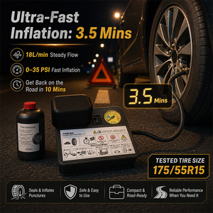Kit de Reparación de Neumáticos Portátil, Juego de Compresor de <span class=keywords><strong>Aire</strong></span> con Manómetro para Mantenimiento de Neumáticos de Automóviles, Motocicletas y Bicicletas - Product Image 5