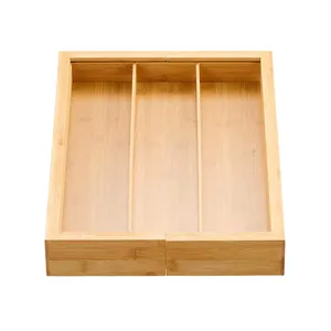 Plateau d'ustensiles en bambou extensible de haute qualité nouvelle collection décorative et jetable pour la cuisine prix de gros - Product Image 5