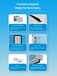 דלת אטומה לאוויר, איכותית למזון, נקייה, מתאימה למפעלי מזון ותרופות, בטוחה והיגיינית. - Product Image 6