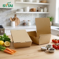 Conteneur alimentaire à emporter personnalisé en kraft biodégradable, conteneur en papier pour la restauration rapide à emporter