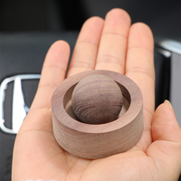 Boule Ronde Bois Parfumé Monté sur Voiture Horizontal Simple Circulaire Noyer Noir Aromathérapie Ornement Diffuseur