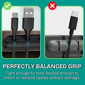 Self Adhesive <b>Hooks</b> Charging Accessory Cables Silicone Cable <b>Clips</b> Cord Holder for Office and Home Desk - Product Image 3