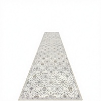 Starborne 2x3 Moroccan Floral Runner Rug Cream Beige Grey Super Soft Washable Anti-Slip Polyester Boho Style for Hallway